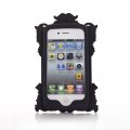 Coque silicone noire cadre miroir pour iPhone 4 / 4S