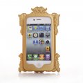 Coque silicone dorée cadre miroir pour iPhone 4 / 4S