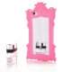 Coque silicone rose cadre miroir pour iPhone 5 / 5S