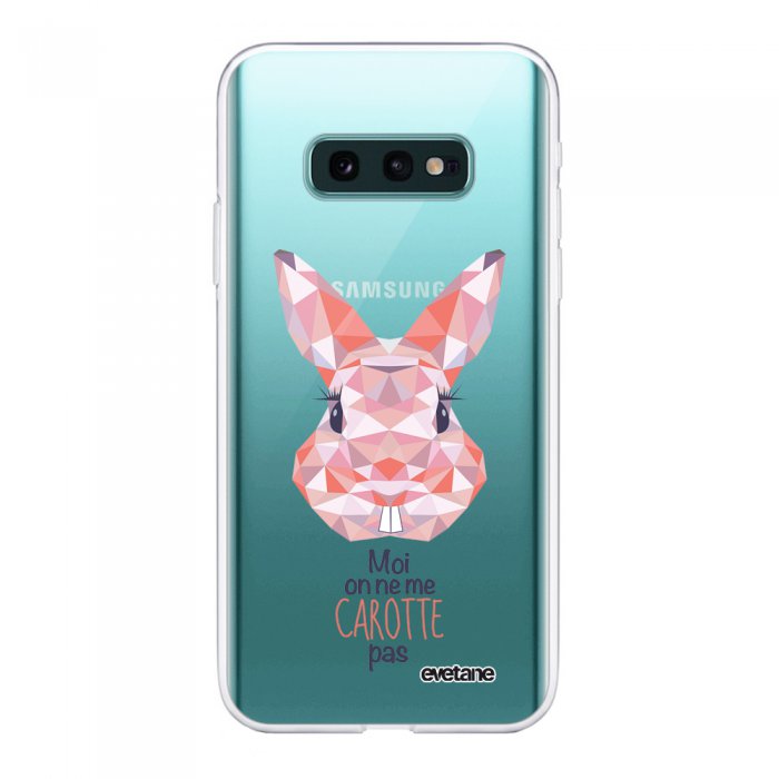 Coque 360 Samsung Galaxy S10e 360 intégrale transparente Lapin moi on ne me carotte pas Ecriture