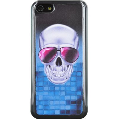 Coque made in France Tête de mort grise pour iPhone 5C