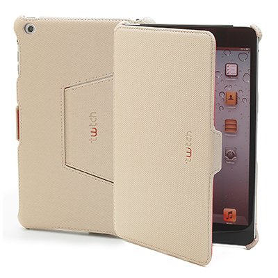 MUVIT ETUI TWITCH AVEC STAND BEIGE/ROUGE IPAD MINI