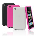 MUVIT PACK 3 SILICONE IPOD TOUCH 4 : NOIR, ROSE, BLANC ET SCREEN