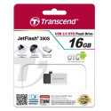 TRANSCEND CLE USB 2.0 16GO ARGENTEE OTG TS16GJF380G