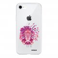 Coque iPhone 7/8/ iPhone SE 2020 360 intégrale transparente Lion géométrique rose Tendance Evetane.