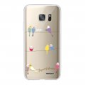 Coque Samsung Galaxy S7 silicone transparente Perruches ultra resistant Protection housse Motif Ecriture Tendance Evetane