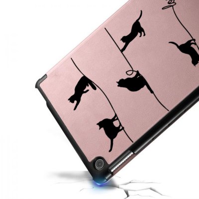 Etui Huawei MediaPad T5 10.1 pouces Chat Lignes Ecriture Motif Tendance