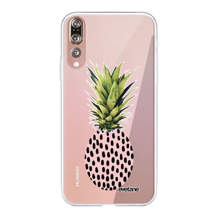 Coque Souple Huawei P20 Pro souple transparente Ananas Pois Motif Ecriture Tendance Evetane