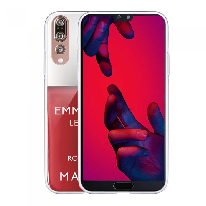 Coque Souple Huawei P20 Pro souple transparente Vernis Rouge Motif Ecriture Tendance Evetane