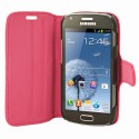 Mocca étui folio vernis rose fluo pour Samsung Galaxy Trend S7560 / S Duos S7562