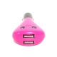 Adaptateur allume cigare USB Mignon rose