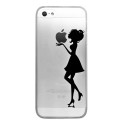 Coque iPhone 5/5S/SE rigide transparente Silhouette Femme Dessin Evetane