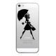 Coque transparente silhouette noire parapluie pour iPhone 5 / 5S