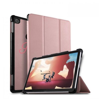 Etui Huawei MediaPad M5 10.8 pouces effet cuir grainé rose gold Chiante mais princesse Ecriture Motif Tendance