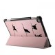 Etui Huawei MediaPad M5 10.8 pouces effet cuir grainé rose gold Chat Lignes Ecriture Motif Tendance