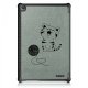 Etui Huawei MediaPad M5 10.8 pouces effet cuir grainé gris Chat et Laine Ecriture Motif Tendance
