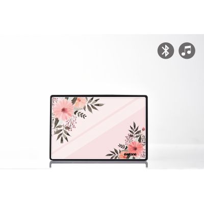 Enceinte bluetooth noire Fleurs roses Evetane