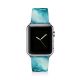 Bracelet Apple Watch en cuir 42-44mm Bleu Nacré Marbre Evetane