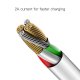 Câble Lightning Baseus Blanc avec affichage digital d'ampérage,voltage,statut de la charge