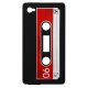 Coque Vintage Cassette audio Silicone Noir iPhone 4 et 4S