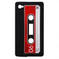 Coque Vintage Cassette audio Silicone Noir iPhone 4/4S