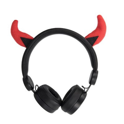 Casque filaire pour enfant en forme de diable - noir 