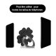 Support anneau rotatif 360° pour Smartphones & Tablettes Fleur Noir