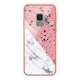 Coque en verre trempé ROSE Samsung Galaxy S9 verre trempé rose Terrazzo marbre Blanc Ecriture Tendance et Design Evetane