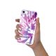Coque en verre trempé BLANC Apple iPhone 7/8 Tie and Dye Violet Ecriture Tendance et Design Evetane