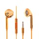 Ecouteurs nouvelle génération dorés métalique avec commande et micro mini jack 3.5 mm