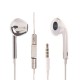 Ecouteurs nouvelle génération blanc métalique avec commande et micro mini jack 3.5 mm