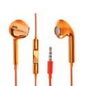 Ecouteurs nouvelle génération orange métalique avec commande et micro mini jack 3.5 mm
