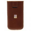 Etui pouch cuir marron Pierre Cardin pour iPhone4/4S 