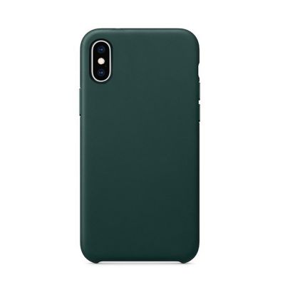 Coque silicone liquide Vert forêt pour iPhone X/XS