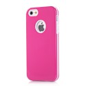 Coque 2 en 1 avec interieur silicone rose et blanche pour iPhone 5 / 5S