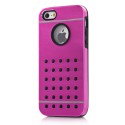 Coque hublot 2 en 1 perforée avec interieur silicone rose pour iPhone 5 / 5S