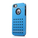 Coque hublot 2 en 1 perforée avec interieur silicone bleue pour iPhone 5 / 5S