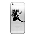 Coque transparente silhouette noire fée pour iPhone 4 / 4S