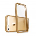 Coque bumper gold et vitre arrière transparente pour iPhone 5 / 5S