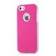 Coque 2 en 1 avec interieur silicone rose et noire pour iPhone 5C