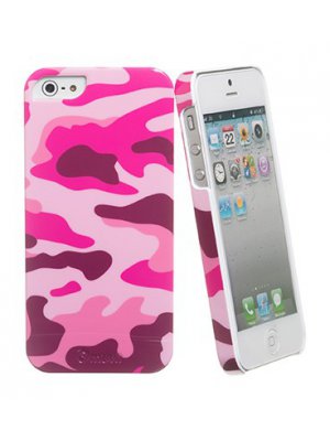 Coque arriere camouflage rose pour apple iphone 5 / 5S plus film ecran