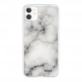 Coque iPhone 11 silicone transparente Marbre blanc ultra resistant Protection housse Motif Ecriture Tendance Evetane