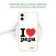 Coque iPhone 11 silicone transparente I love papa ultra resistant Protection housse Motif Ecriture Tendance Evetane