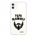 Coque iPhone 11 silicone transparente Papa Barbu ultra resistant Protection housse Motif Ecriture Tendance Evetane