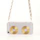 Coque silicone sac épaule cassette transparente blanc et doré pour apple iPhone 5 / 5S