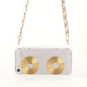 Coque silicone sac épaule cassette transparente blanc et doré pour apple iPhone 5 / 5S