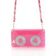 Coque silicone sac épaule cassette transparente rose et argentée pour apple iPhone 5 / 5S