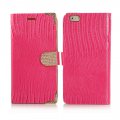 Etui livre croco rose à strass pour Apple iPhone 6 Plus