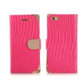 Etui livre croco rose à strass pour Apple iPhone 6 et 6S 