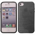 Coque silicone effet métallique noir iPhone 4 / 4S